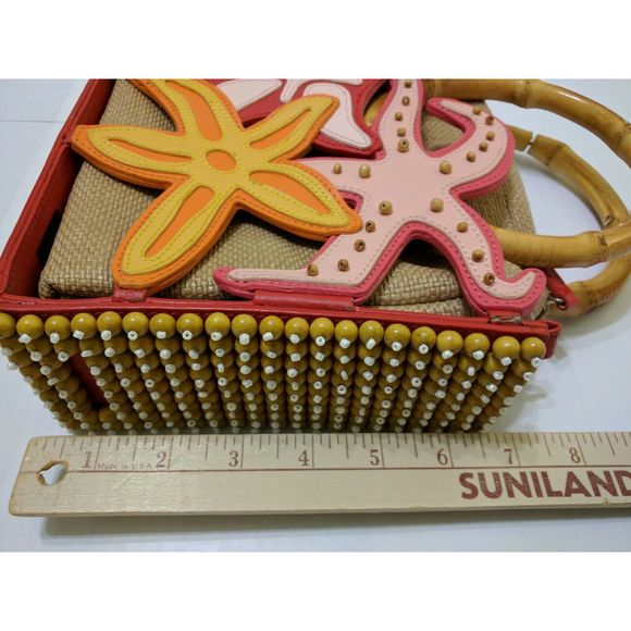 Michael Simon Sea Star Beaded Bag Purse Satchel - Picture 5 of 9